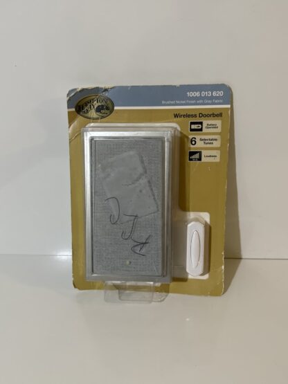 Defiant Wireless Battery Door Bell Kit in Nickel with Gray Fabric - Image 6