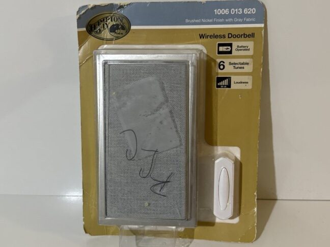 Defiant Wireless Battery Door Bell Kit in Nickel with Gray Fabric - Image 6