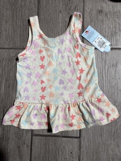 Cat & Jack Toddler Girls' Star And Hearts Peplum Tank Top Size 2T