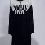 DKNY Knitted dress Black and white Size Large