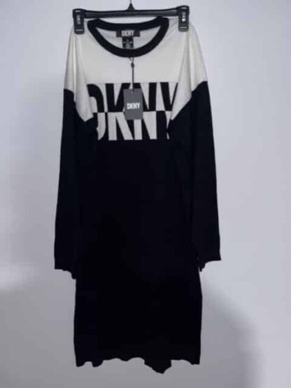 DKNY Knitted dress Black and white Size Large