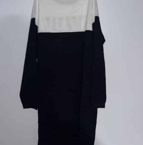 DKNY Knitted dress Black and white Size Large
