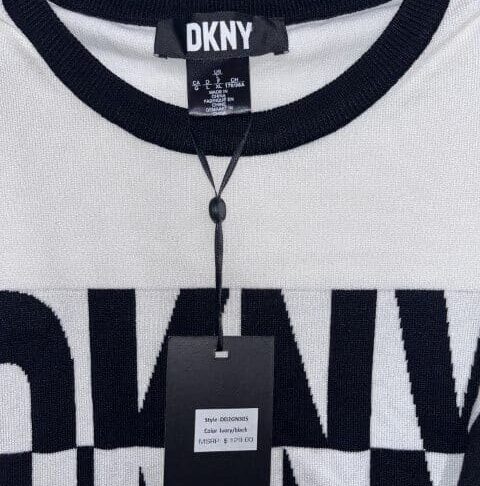 DKNY Knitted dress Black and white Size Large
