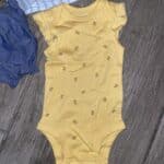 3 Piece Size 3M Yellow Bodysuit shirt and short Set Just One You Carter's