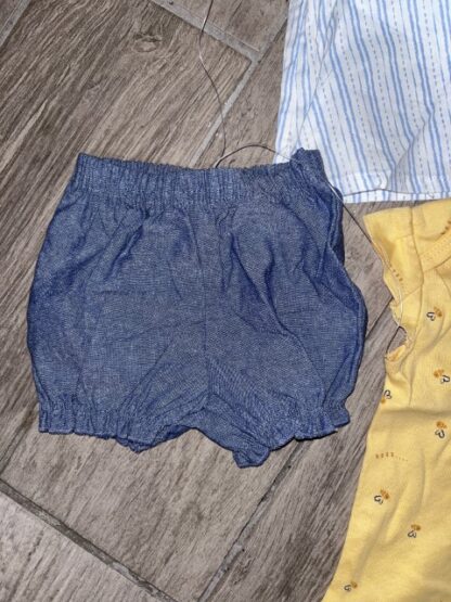 3 Piece Size 3M Yellow Bodysuit shirt and short Set Just One You Carter's