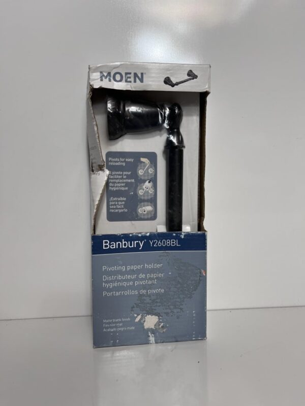MOEN Banbury Pivoting Double Post Toilet Paper Holder in Matte Black