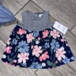 3Pc Floral Dress Bloomers And Sunhat Size 3M 