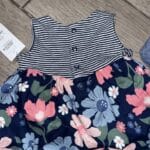 3Pc Floral Dress Bloomers And Sunhat Size 3M 