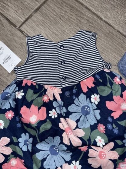 3Pc Floral Dress Bloomers And Sunhat Size 3M 