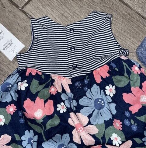 3Pc Floral Dress Bloomers And Sunhat Size 3M 