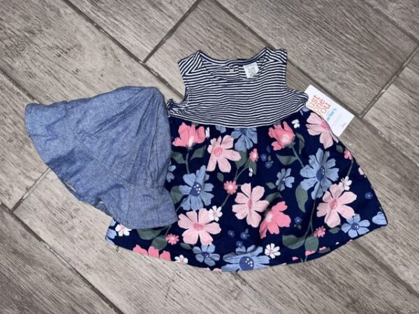 3Pc Floral Dress Bloomers And Sunhat Size 3M