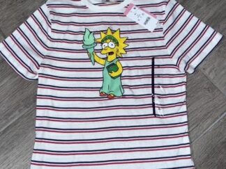 Striped Lisa Simpson Statue of Liberty T-Shirt Size XL