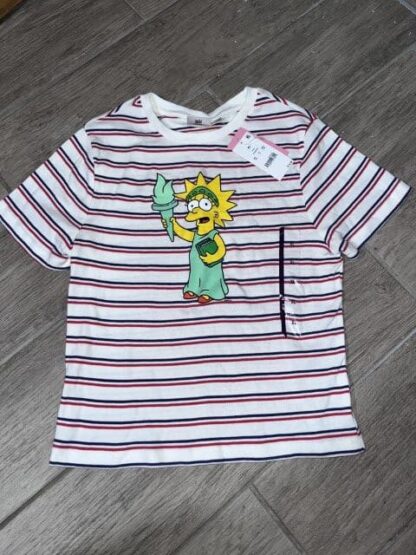 Striped Lisa Simpson Statue of Liberty T-Shirt Size XL