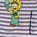 Striped Lisa Simpson Statue of Liberty T-Shirt Size XL