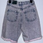 Women Pink Acid Wash High Rise Bermuda Shorts