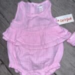 Baby Girl Cat & Jack Pink Roper With Headband Size 3-6M