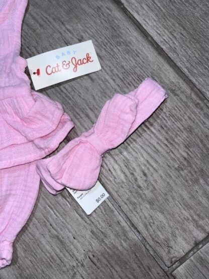 Baby Girl Cat & Jack Pink Roper With Headband Size 3-6M