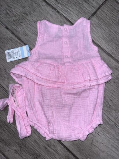 Baby Girl Cat & Jack Pink Roper With Headband Size 3-6M