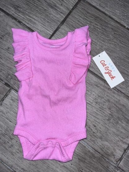 Pink Baby Girl Cat & Jack One Piece Ruffle Onesie