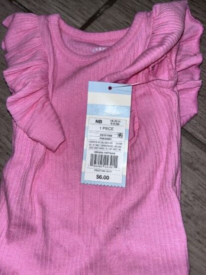 Pink Baby Girl Cat & Jack One Piece Ruffle Onesie