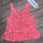 Girls Cat & Jack Coral Leaf Print Tank Shirt Size 12M