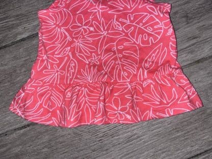 Girls Cat & Jack Coral Leaf Print Tank Shirt Size 12M