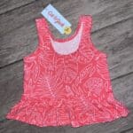 Girls Cat & Jack Coral Leaf Print Tank Shirt Size 12M