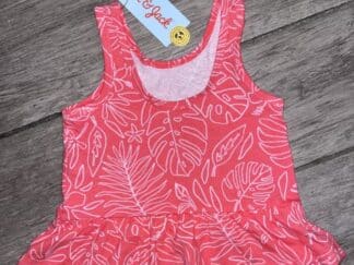 Girls Cat & Jack Coral Leaf Print Tank Shirt Size 12M