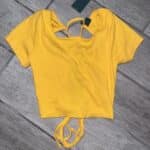 Women's Wild Fable Honey Yellow Open Back Shirt Large Small