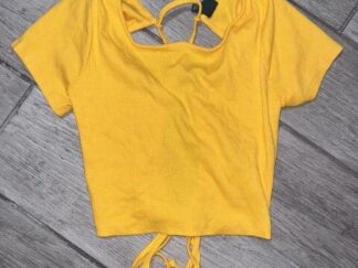 Women's Wild Fable Honey Yellow Open Back Shirt Large Small