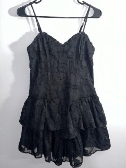 Women's Wild Fable Black Flower Print Ruffle Dress