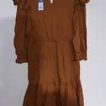 Women Universal Thread Long Sleeve Ruffle Dress Size Medium