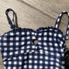 Kids Art Class Navy Blue Gingham Swimsuit Size XS