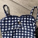 Kids Art Class Navy Blue Gingham Swimsuit Size XS