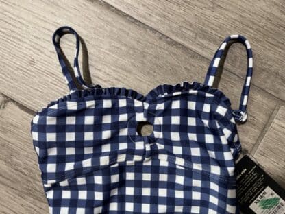 Kids Art Class Navy Blue Gingham Swimsuit Size XS