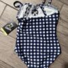 Kids Art Class Navy Blue Gingham Swimsuit Size XS