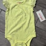 Baby Cat & Jack Yellow Ruffle Sleeve Onesie