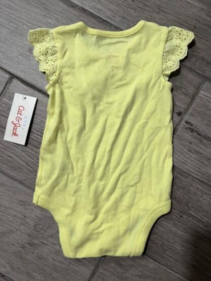 Baby Cat & Jack Yellow Ruffle Sleeve Onesie