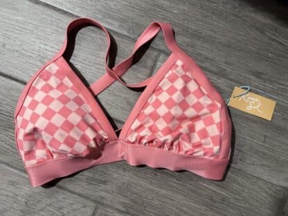 Womens Kona Sol Pink Triangle Bikini Top Adjustable Straps Size 1x