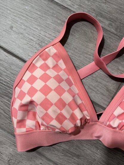 Womens Kona Sol Pink Triangle Bikini Top Adjustable Straps Size 1x