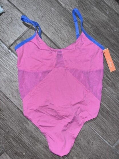 Women Colsie Heart Pink Blue Mesh One Piece Bathing Suit