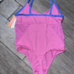 Women Colsie Heart Pink Blue Mesh One Piece Bathing Suit