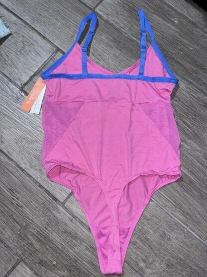 Women Colsie Heart Pink Blue Mesh One Piece Bathing Suit