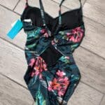 Aqua Green Women's Ring Back One Piece Swimsuit Floral