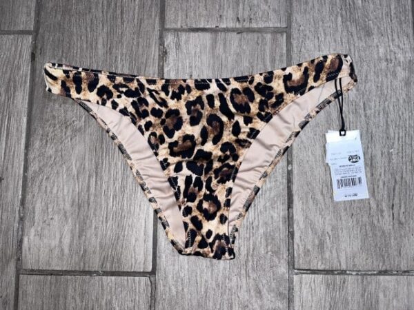 Shade & Shore Women’s Leopard Print Bikini Bottoms – Cheeky Fit, Size S