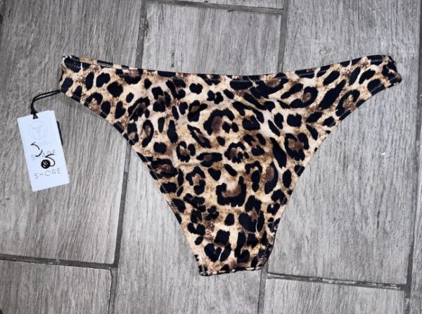 Shade & Shore High Leg Extra Cheeky Leopard Print Bikini Bottom