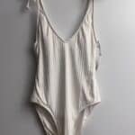 Women's Shade & Shore Plunge Ribbed Shoulder Tie Swimsuit Size Large