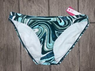 Women's Xhilaration Green Swirl High Leg Scoop Waist Bikini Bottom Size L