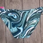 Women's Xhilaration Green Swirl High Leg Scoop Waist Bikini Bottom Size L