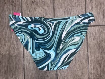 Women's Xhilaration Green Swirl High Leg Scoop Waist Bikini Bottom Size L